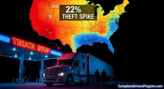 US map cargo theft risks for truckers motor truck cargo insurance needed