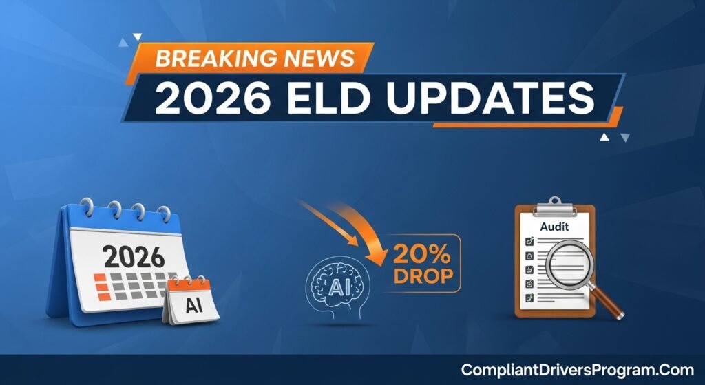 News style graphic showing important 2026 ELD regulation updates and price changes