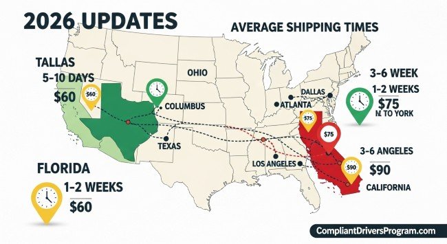 CDL transfer timeline map by state green fast red slow 2026