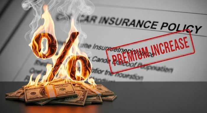 Money burning representing high car insurance rates due to license points