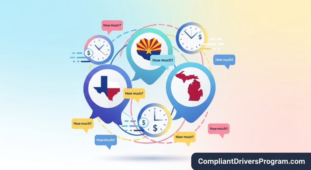 FAQ visuals for car insurance cost by state per month 2026