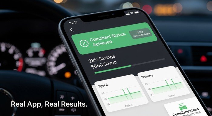 How compliant drivers program works - app tracking safe driving for insurance discounts