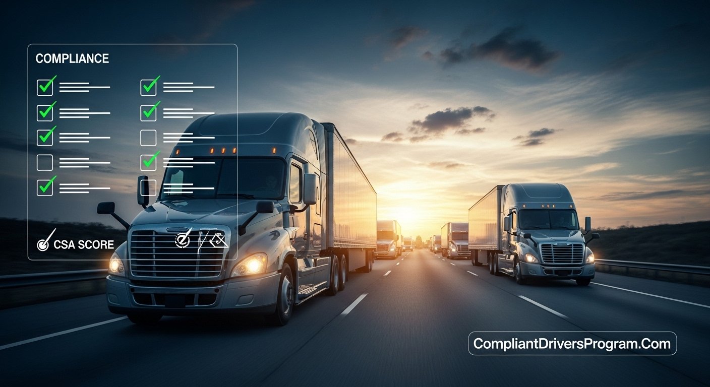 DOT compliance trucking fleet with digital safety dashboard 2026