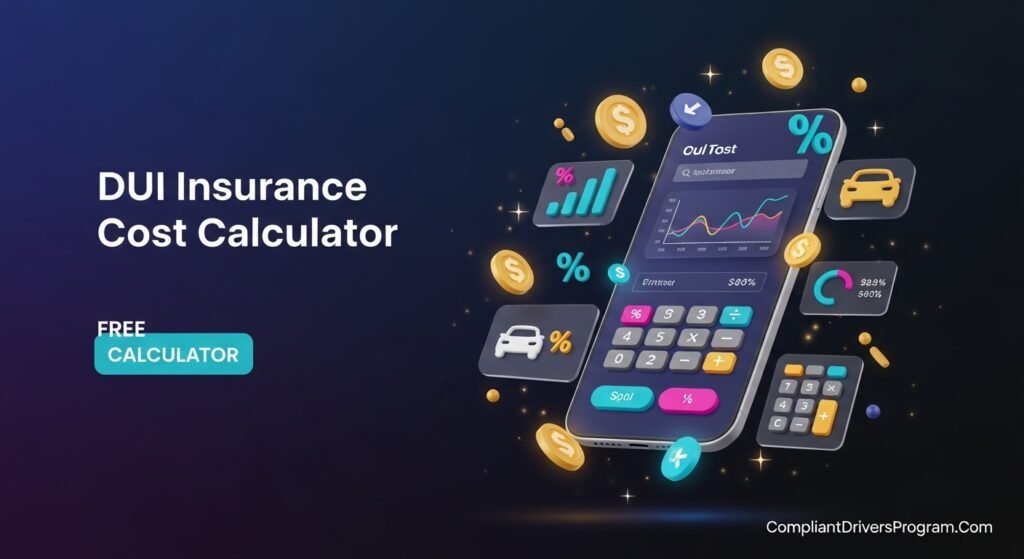DUI Insurance Cost Calculator tool preview showing rate estimation features comparison tools and savings calculator