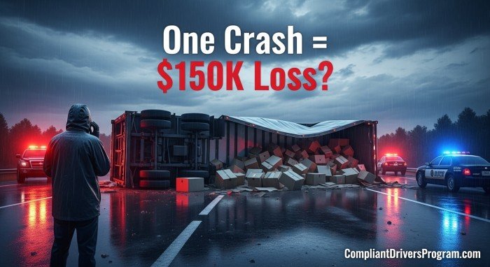 Semi truck accident spilling cargo on highway needs motor truck cargo insurance