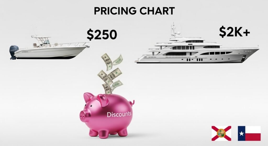 average cost of boat insurance by boat size