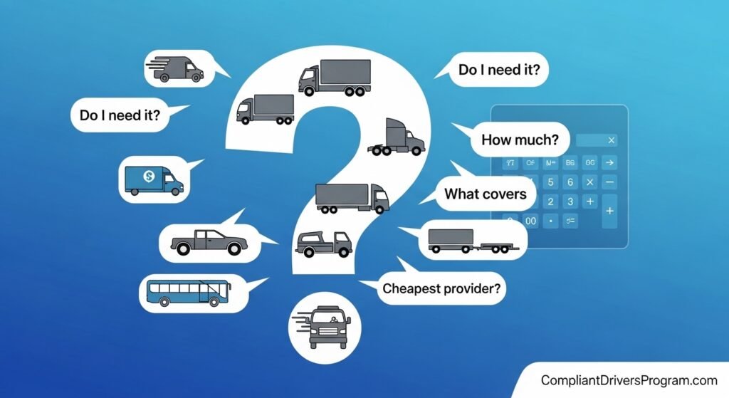 FAQ icons for common commercial insurance questions