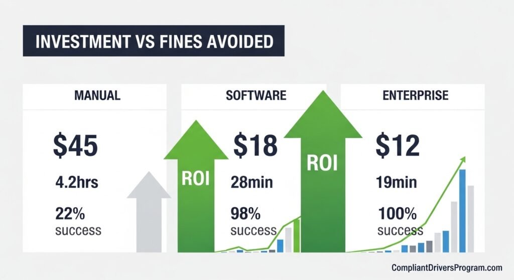 Manual vs software compliant drivers setup cost time comparison
