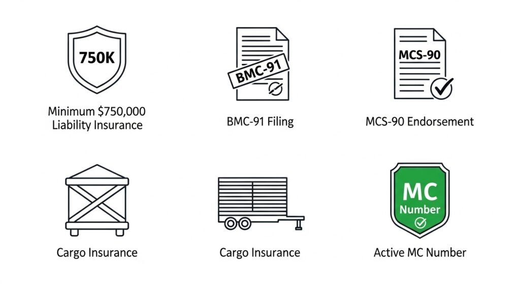 Step-by-step FMCSA requirements for new authority truck insurance