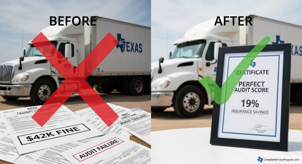 Before after compliant drivers setup audit success story